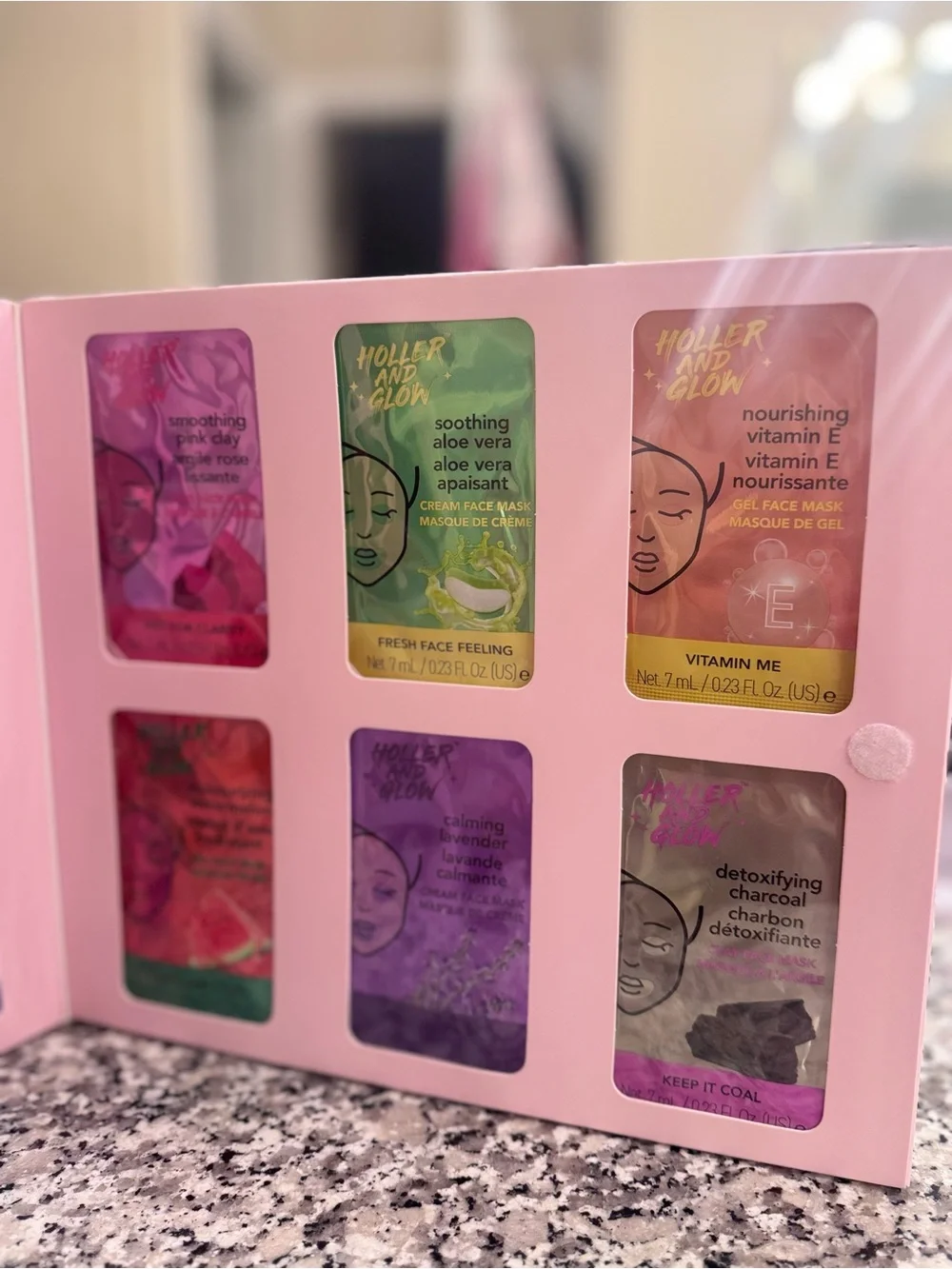 Countdown to Glow 12-Piece Face Mask Set - Pink